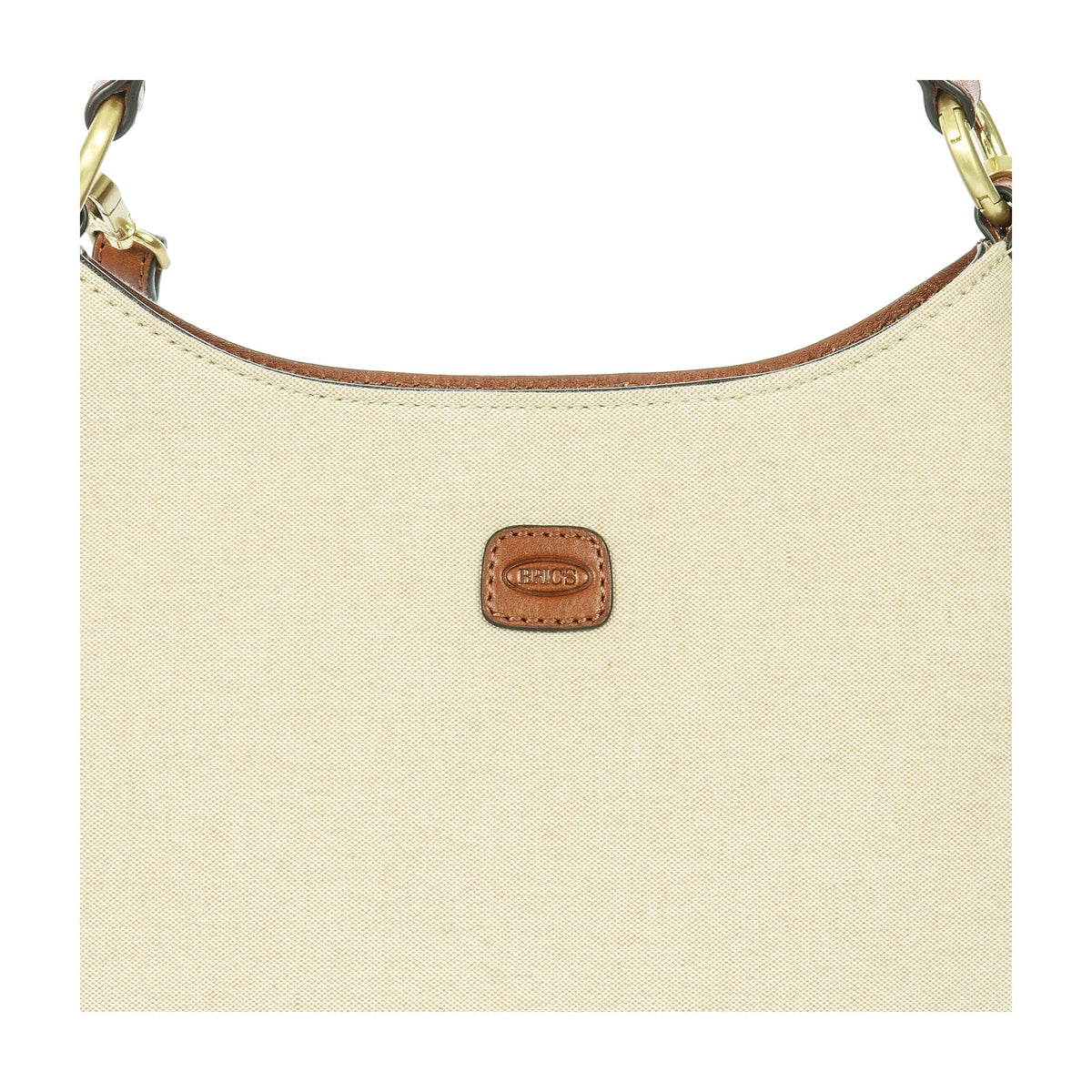 Dettaglio finiture e hardware di Bric's Volterra Trama Borsa Tracolla Volterra Trama - Cappuccino