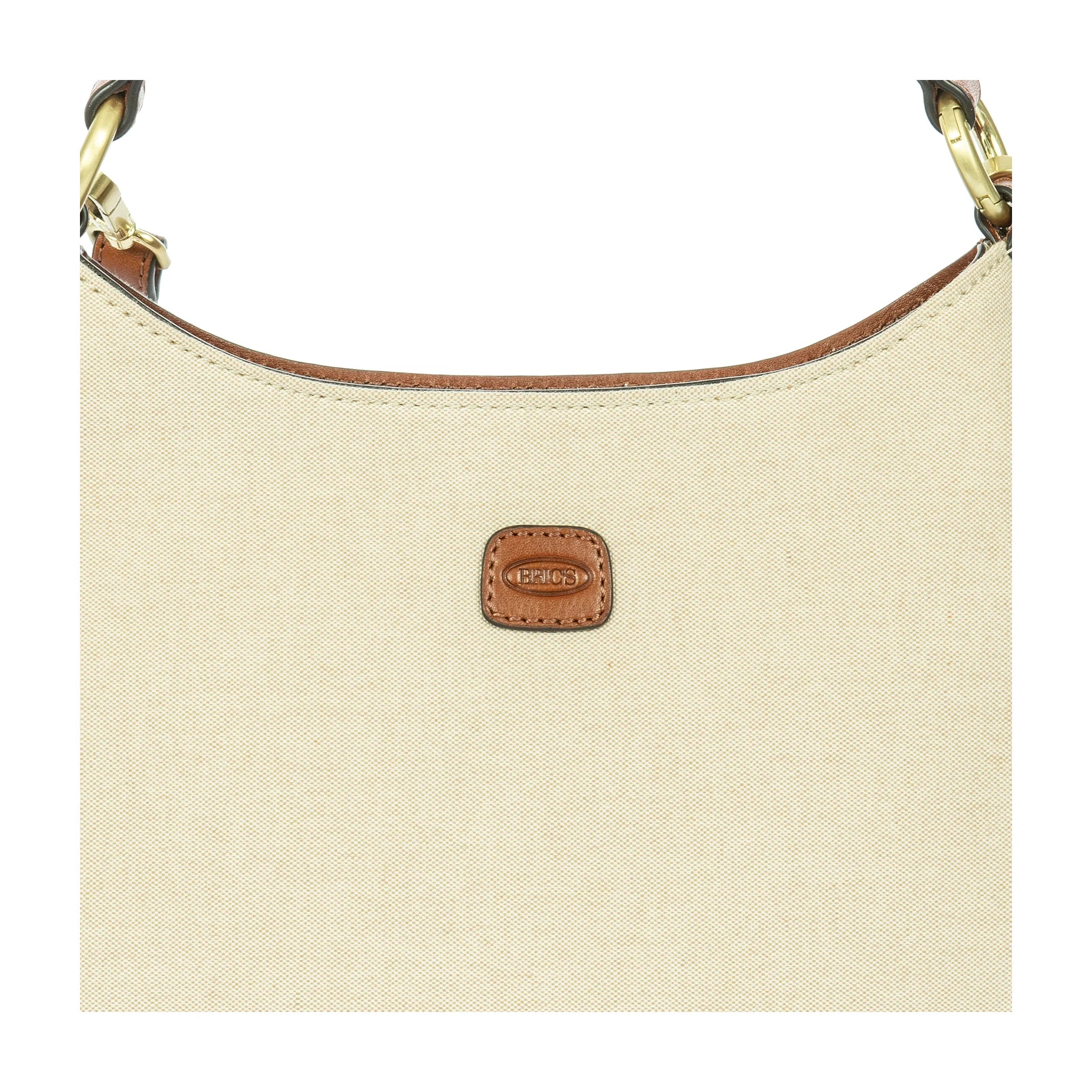 Dettaglio finiture e hardware di Bric's Volterra Trama Borsa Tracolla Volterra Trama - Cappuccino
