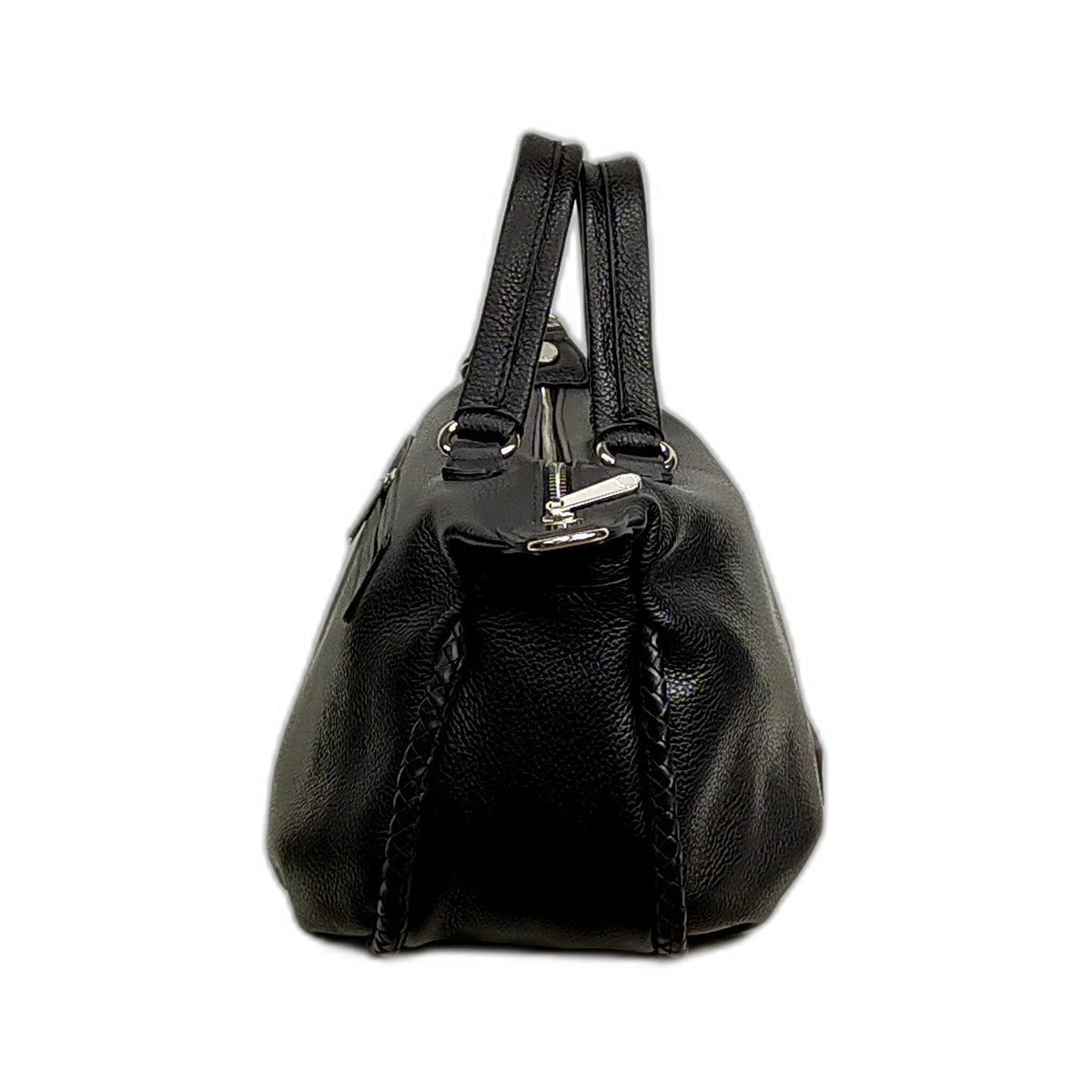 Dettaglio laterale e fondo di Pelletteria Veneta Dama Borsa A Mano - Nero