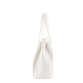Dettaglio laterale e fondo di Pelletteria Veneta Shopper 3 Scomparti - Bianco