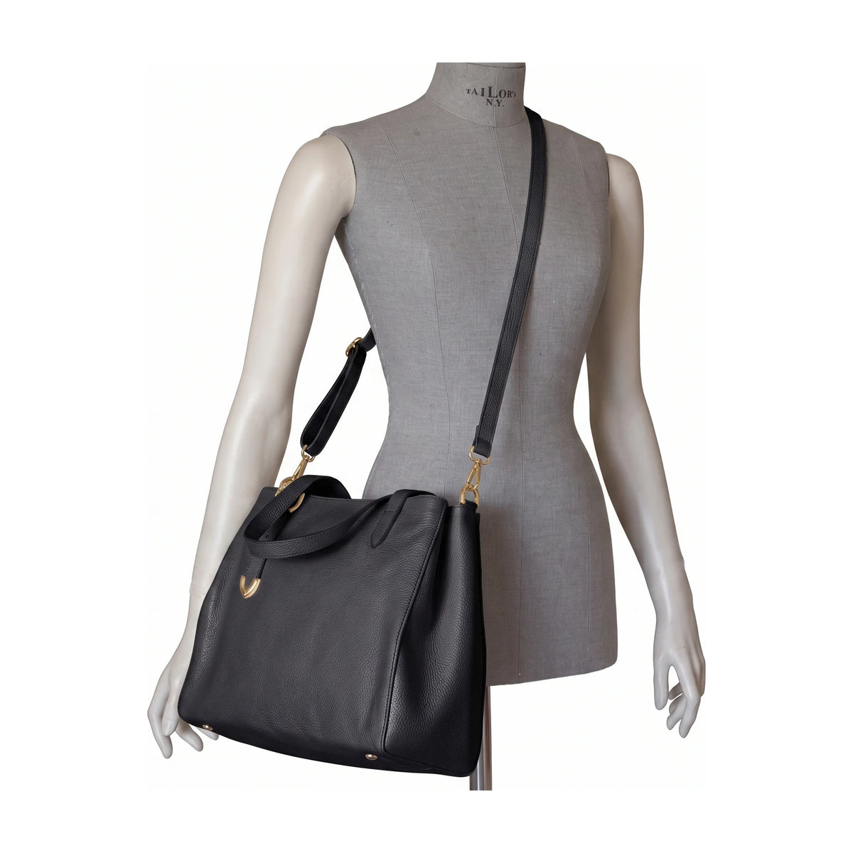 Proporzioni e vestibilità di Pelletteria Veneta Shopper 3 Scomparti - Nero
