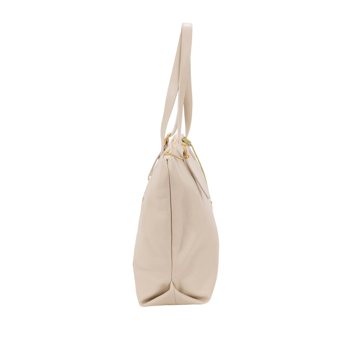 Dettaglio laterale e fondo di Pelletteria Veneta Shopper - Beige