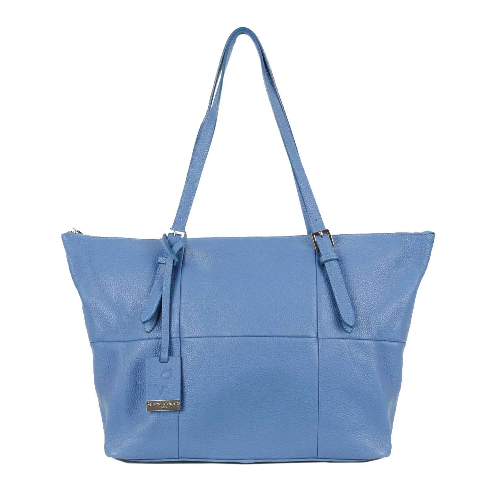 Vista frontale di Pelletteria Veneta Shopping Bag - Blu