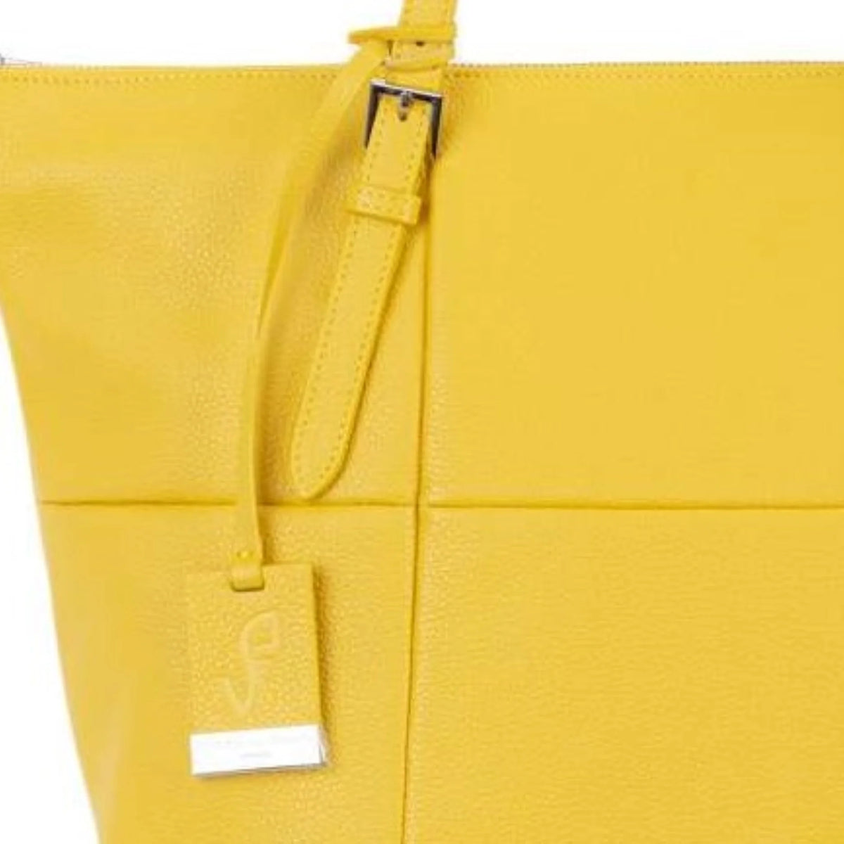 Dettaglio finiture e hardware di Pelletteria Veneta Shopping Bag - Giallo