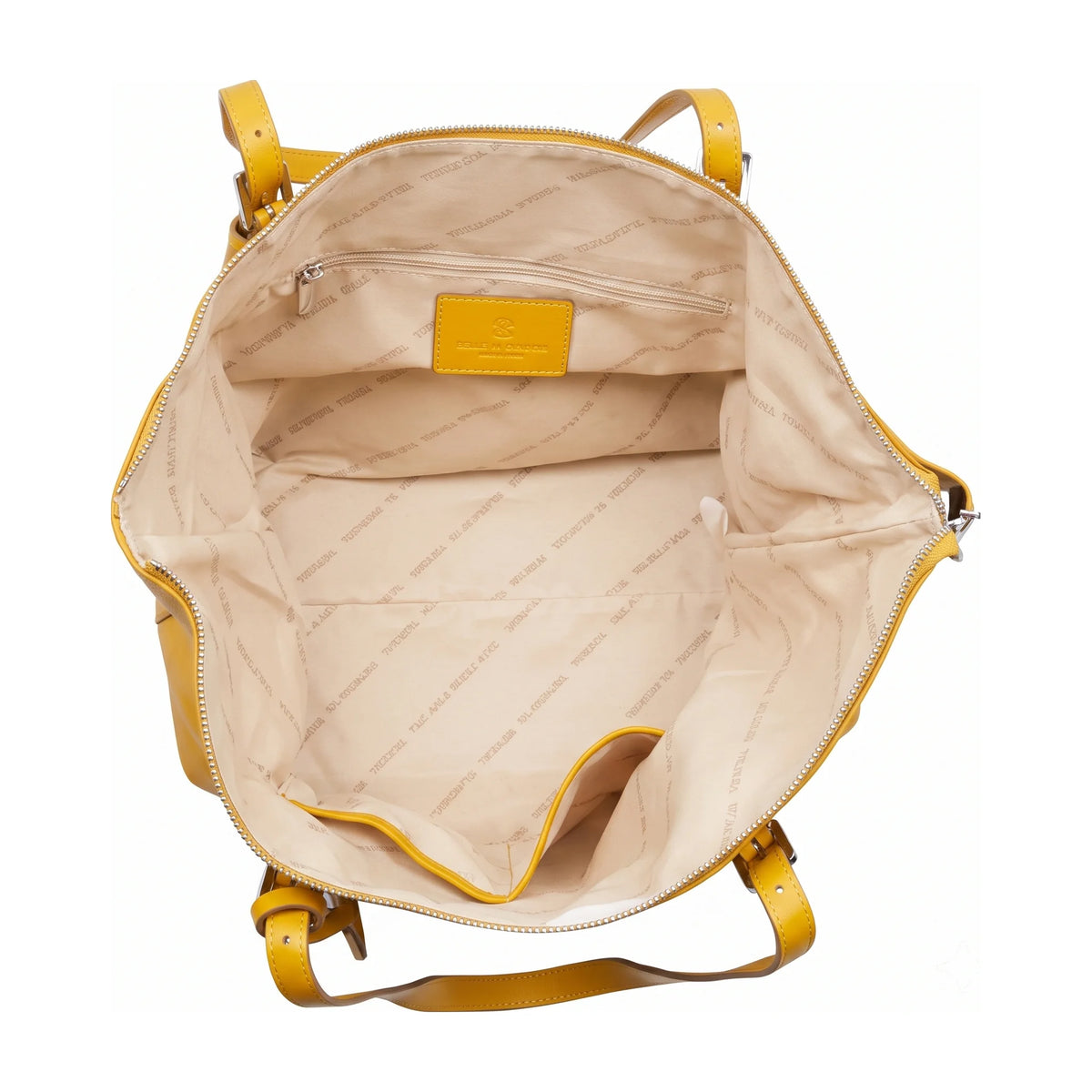 Organizzazione interna e scomparti di Pelletteria Veneta Shopping Bag - Giallo