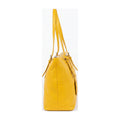 Dettaglio laterale e fondo di Pelletteria Veneta Shopping Bag - Giallo