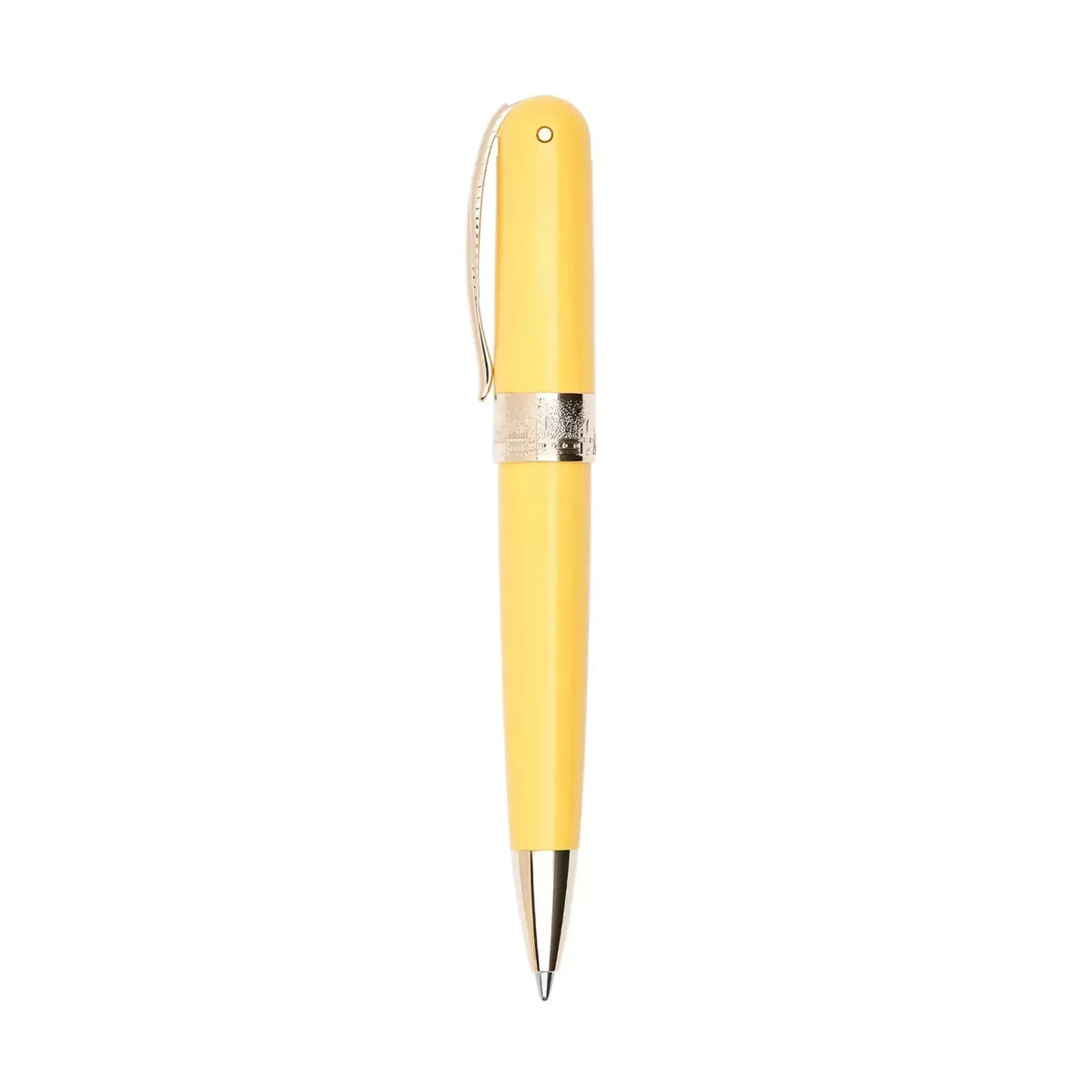 Vista di tre quarti di Pineider Avatar Penna Sfera Avatar Ur Mini Con Finiture Oro - Giallo