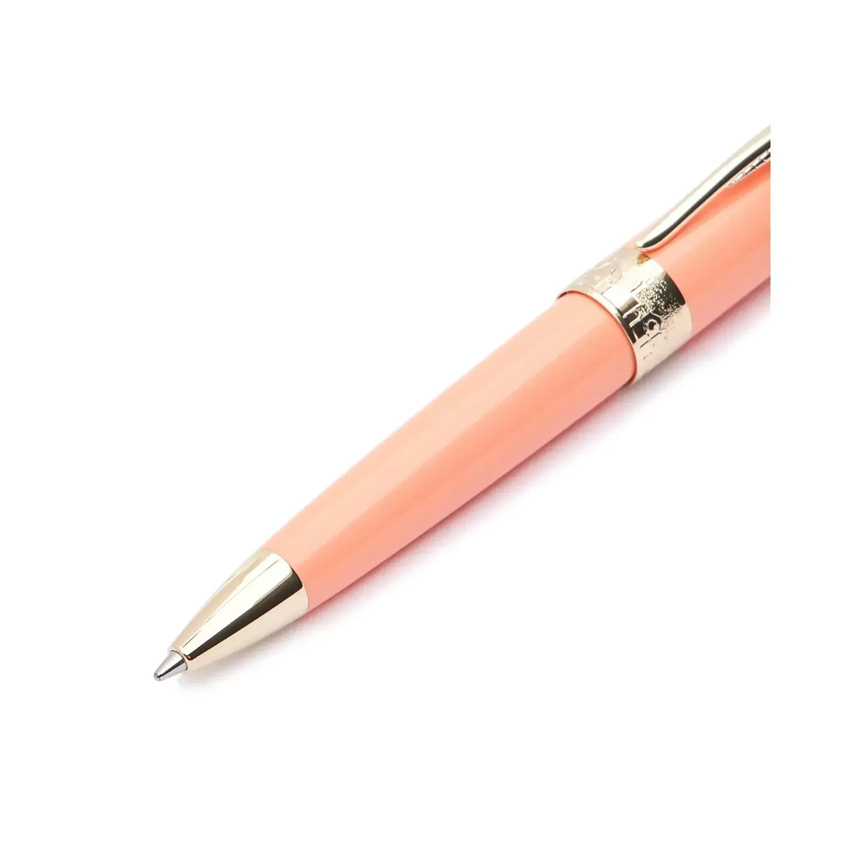 Dettaglio laterale e fondo di Pineider Avatar Penna Sfera Avatar Ur Mini Con Finiture Oro - Peach Pink