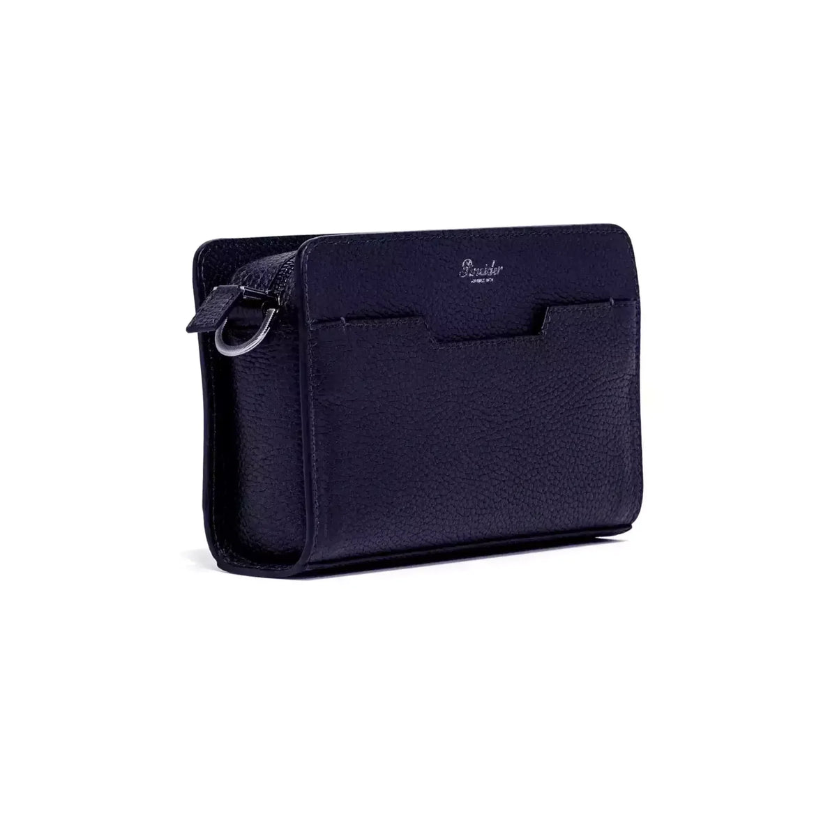Vista di tre quarti di Pineider Bottalato Crossbody Odette Collezione Bottalato - Blu Tirreno