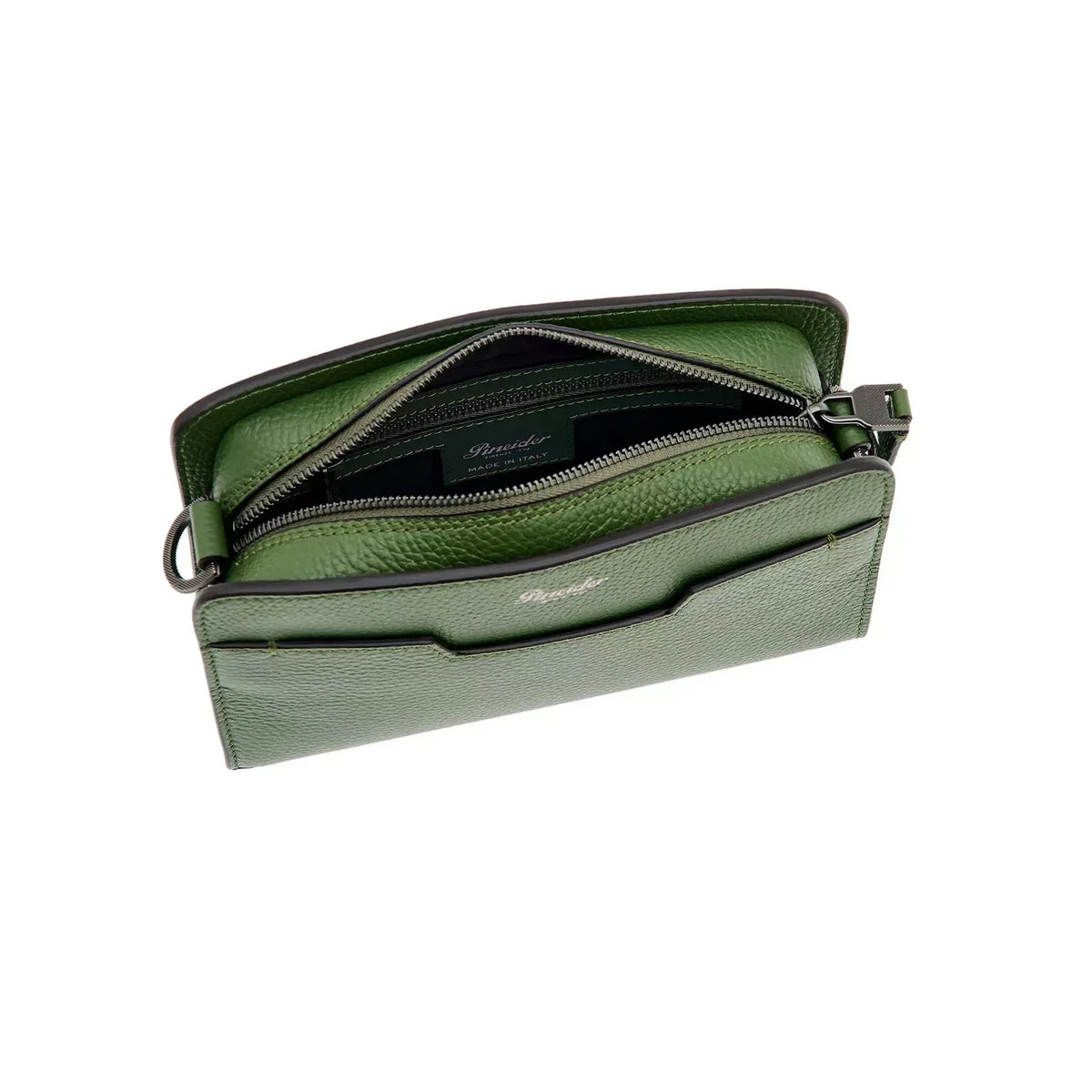 Organizzazione interna e scomparti di Pineider Bottalato Crossbody Odette Collezione Bottalato - Foresta