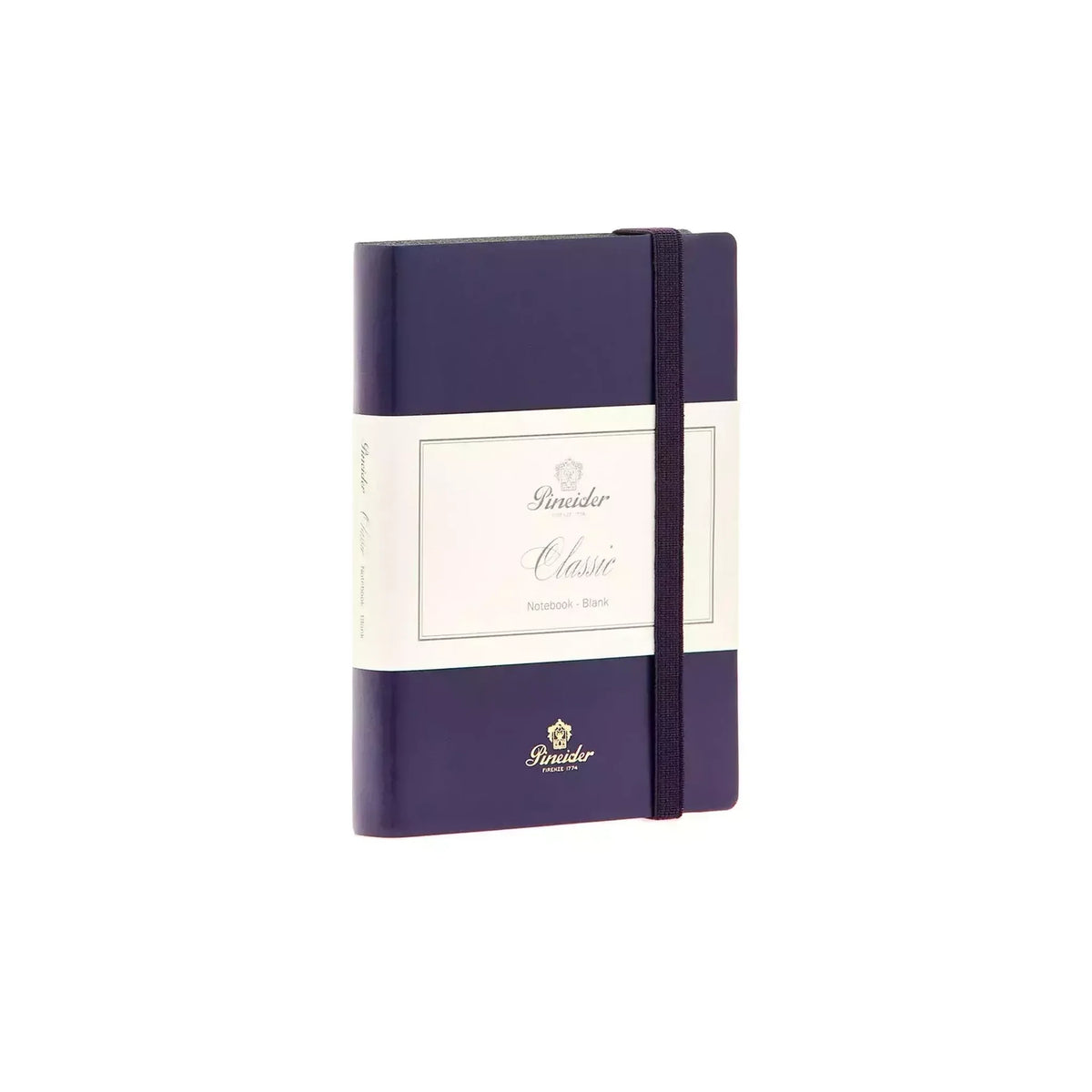 Vista di tre quarti di Pineider Classic Notebook Classic Senza Righe - Bluette