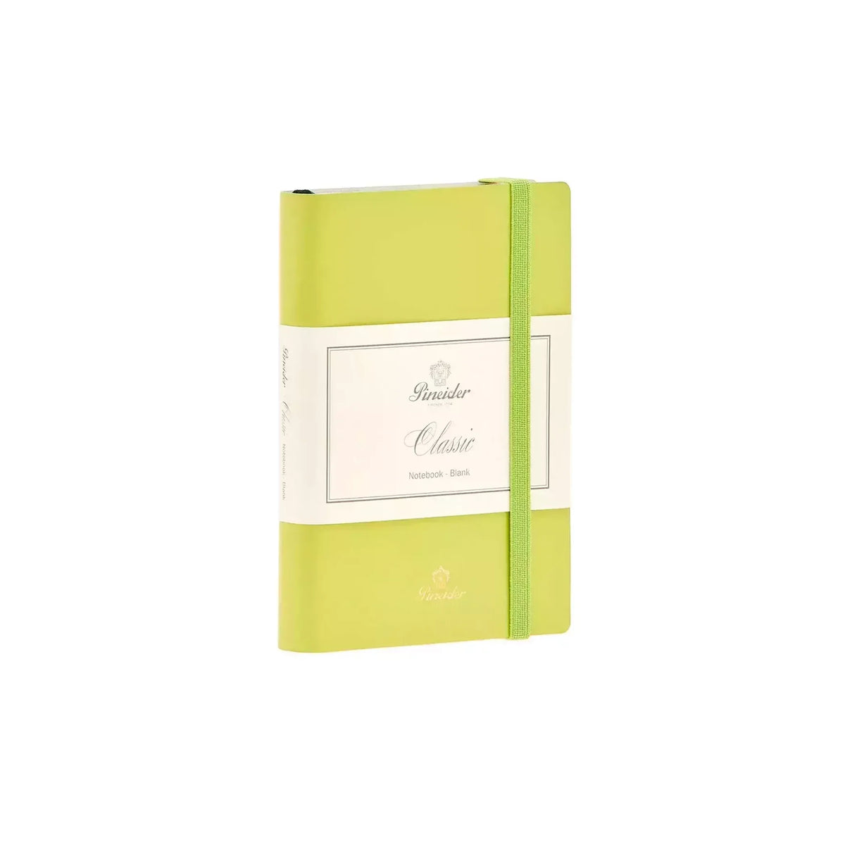 Vista di tre quarti di Pineider Classic Notebook Classic Senza Righe - Lime