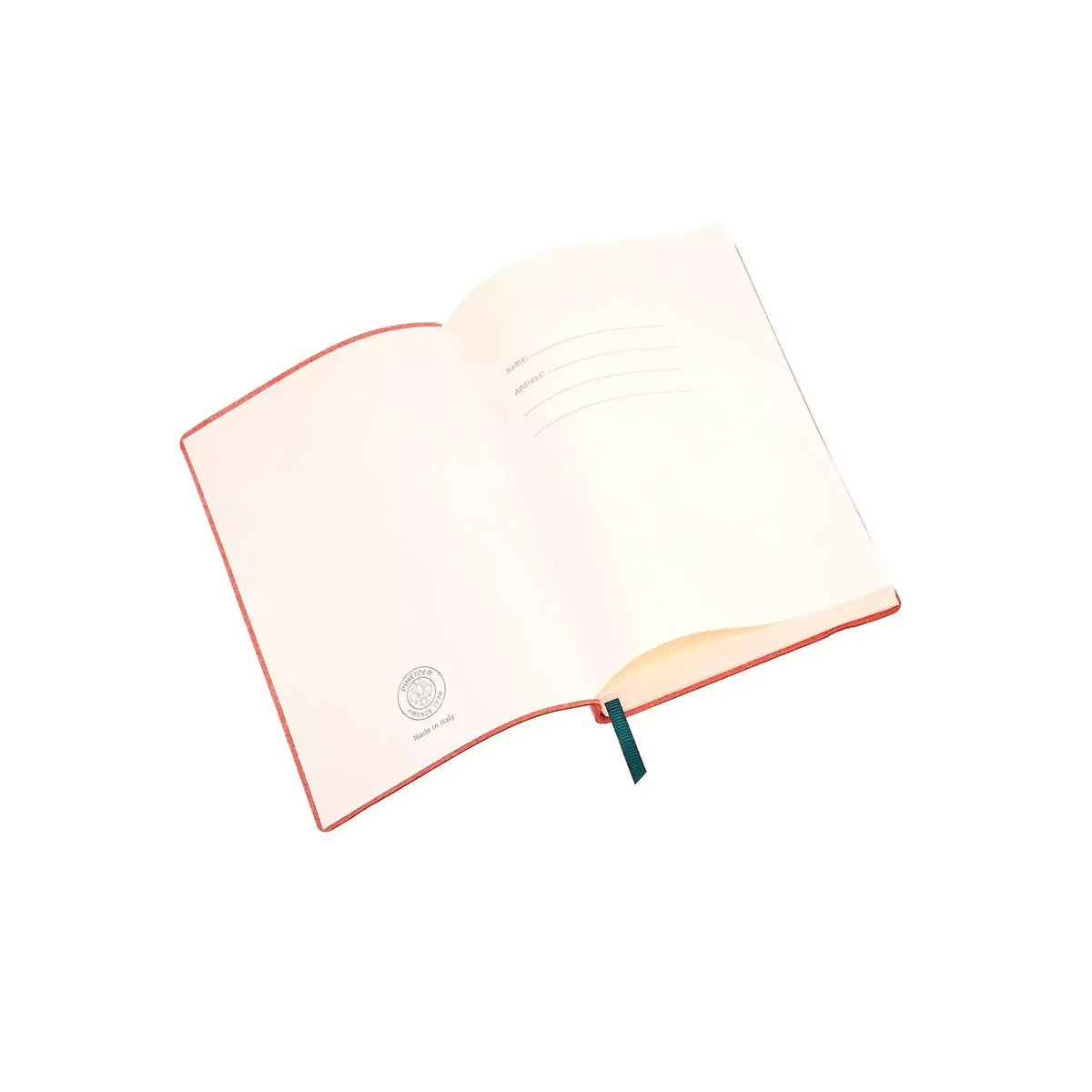 Organizzazione interna e scomparti di Pineider Classic Notebook Classic Senza Righe - Rosso Fuoco