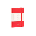 Vista di tre quarti di Pineider Classic Notebook Classic Senza Righe - Rosso Fuoco