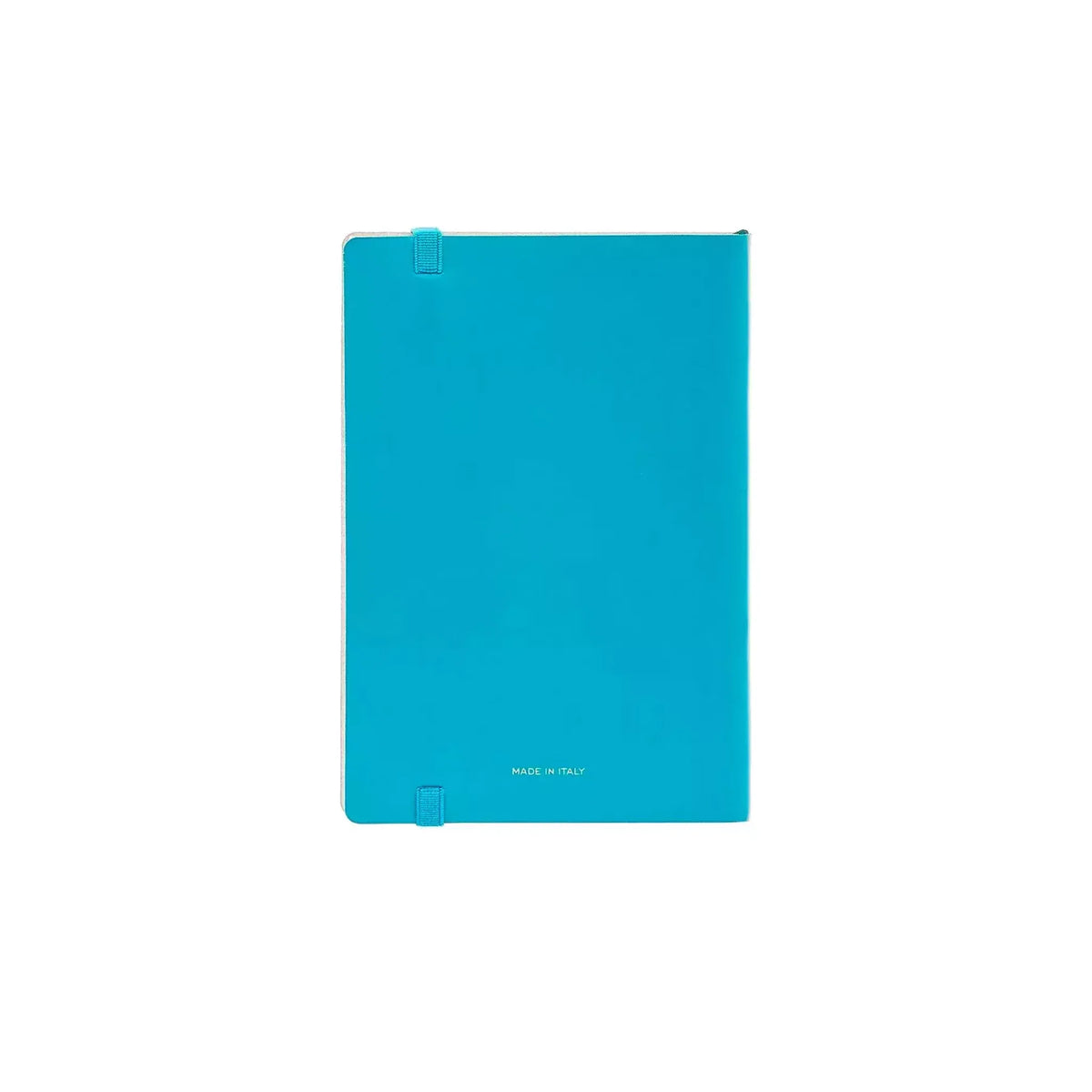 Dettaglio laterale e fondo di Pineider Classic Notebook Classic Senza Righe - Turchese