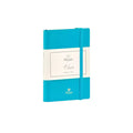 Vista di tre quarti di Pineider Classic Notebook Classic Senza Righe - Turchese