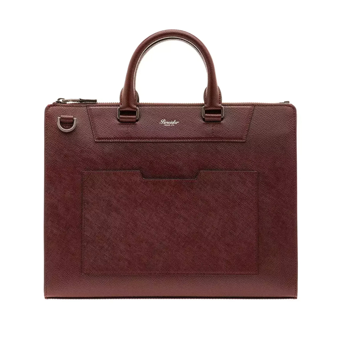 Vista principale di Pineider Mini Franzi Slim Briefcase In Mini Franzi - Rum