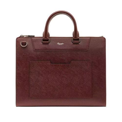 Vista principale di Pineider Mini Franzi Slim Briefcase In Mini Franzi - Rum