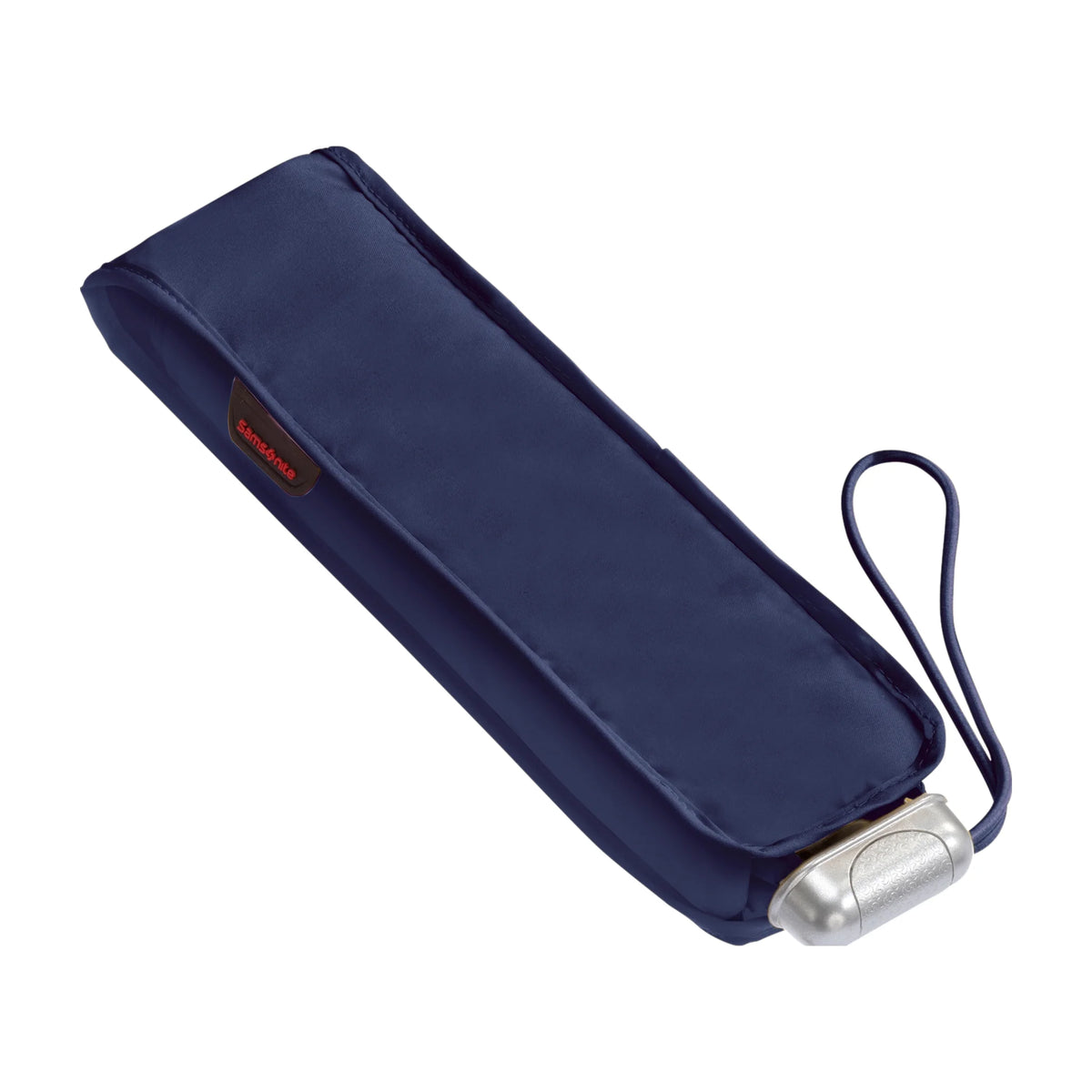 Dettaglio laterale e fondo di Samsonite Alu Drop S Ombrello - Indigo Blue