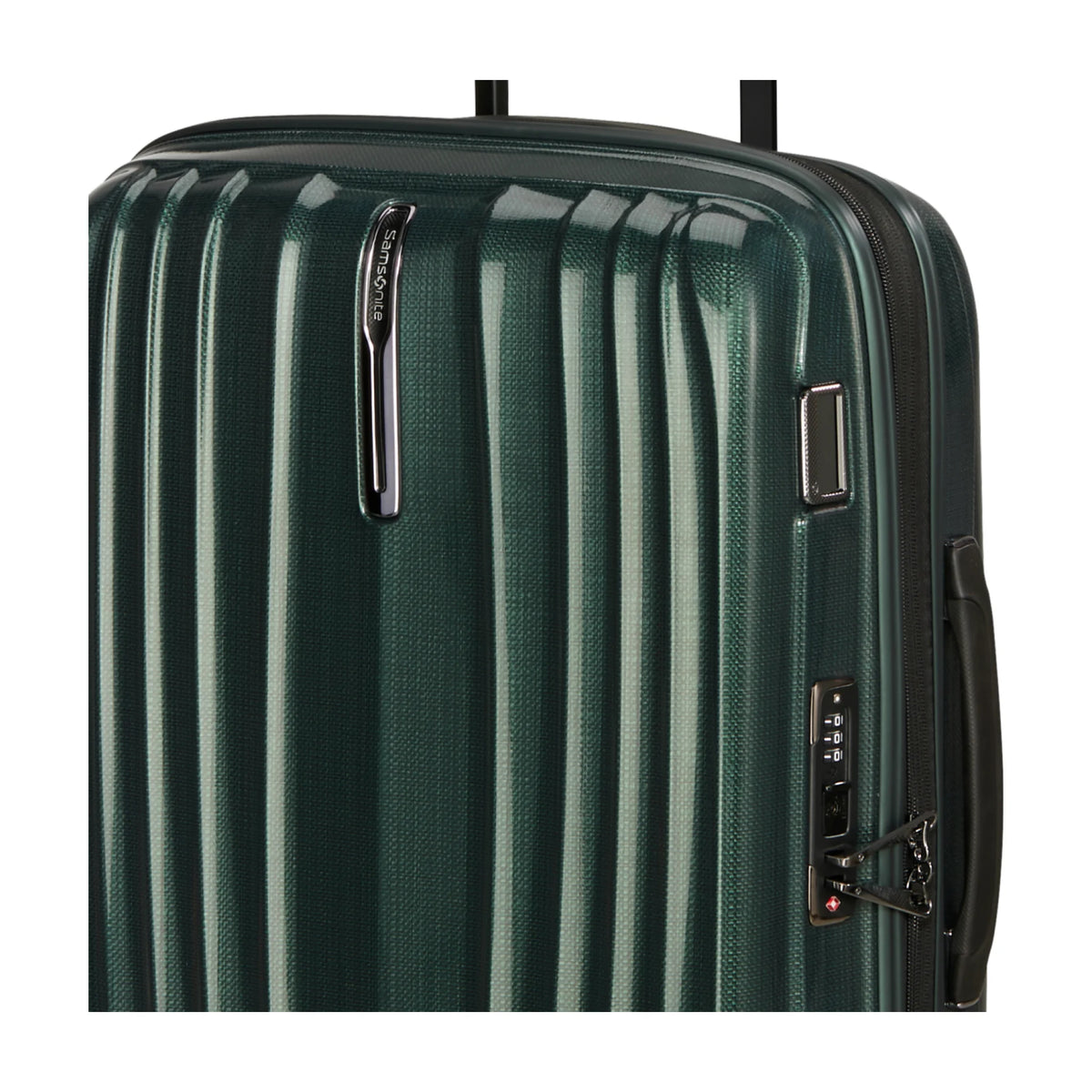 Dettaglio finiture e hardware di Samsonite Nexis Trolley (4 Ruote) - Deep Forest