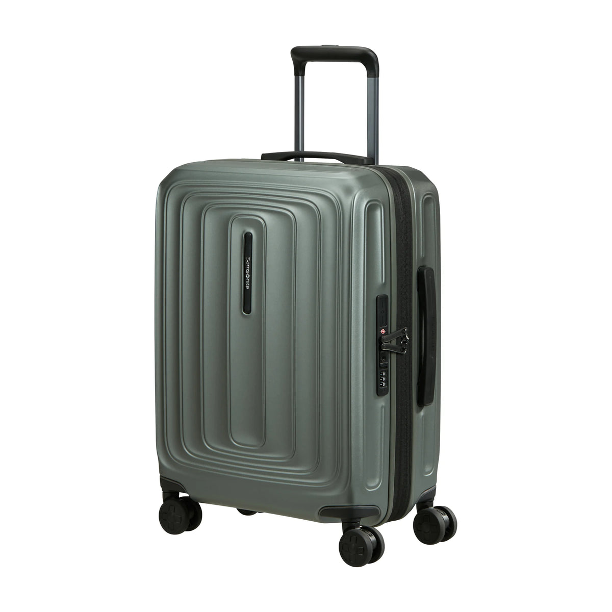 Vista di tre quarti di Samsonite 2Wander Trolley (4 Ruote) - Matt Sage Khaki