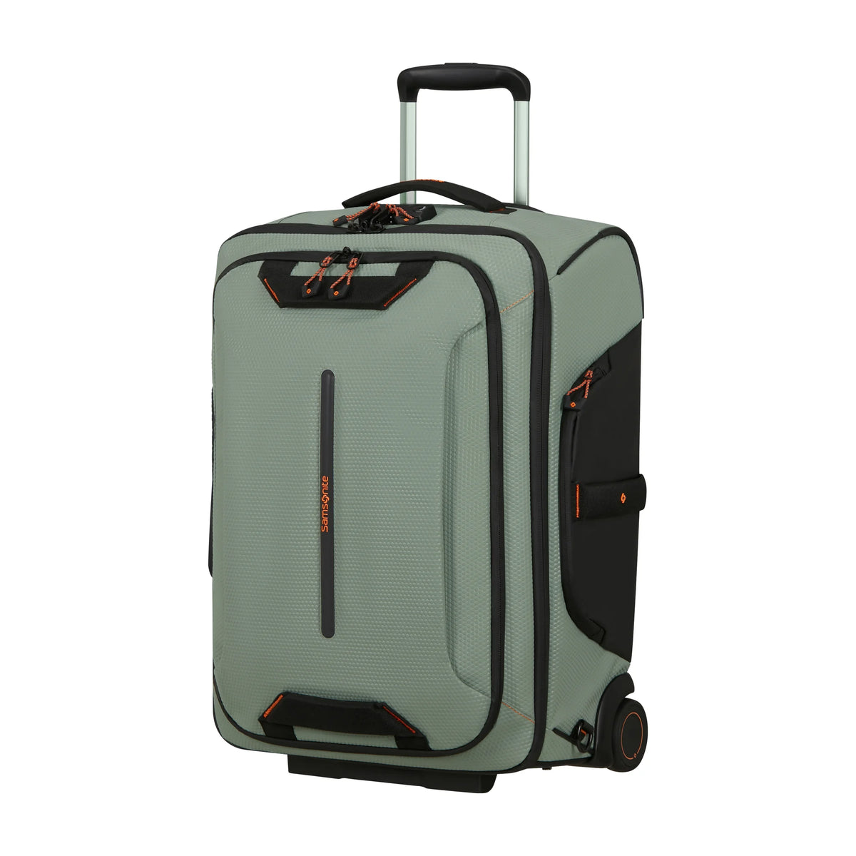 Vista di tre quarti di Samsonite Ecodiver Borsone Con Ruote Bagaglio A Mano - Light Sage