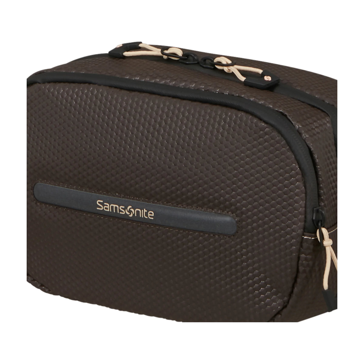 Dettaglio finiture e hardware di Samsonite Ecodiver Necessaire - Coffee Bean