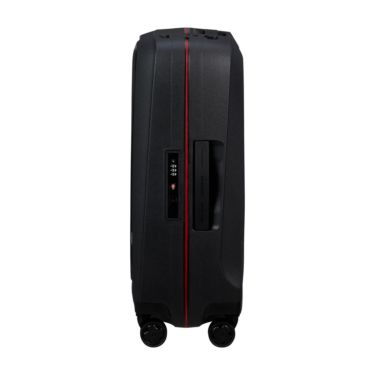 Dettaglio laterale e fondo di Samsonite Essens Trolley (4 Ruote) - Charcoal/Red