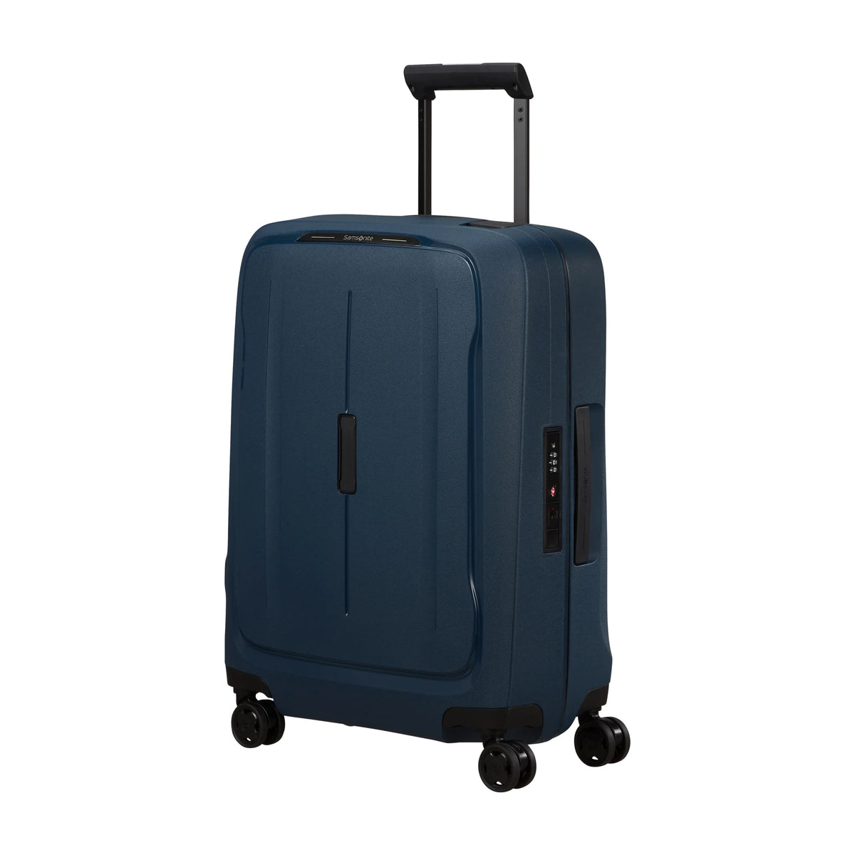 Vista di tre quarti di Samsonite Essens Trolley (4 Ruote) - Midnight Blue
