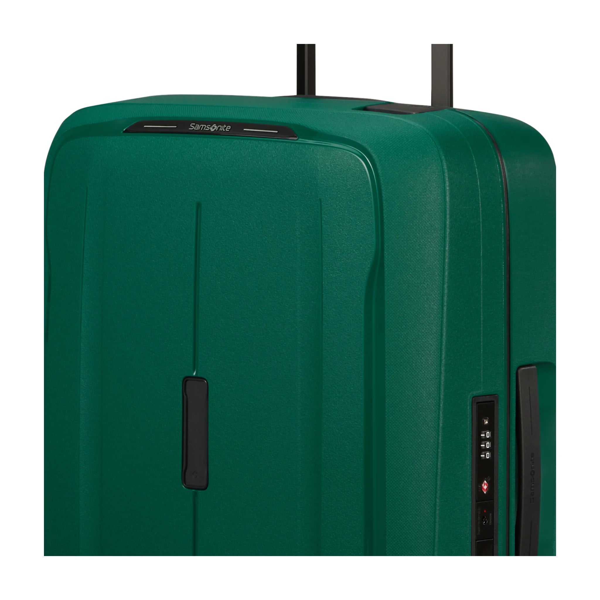 Dettaglio finiture e hardware di Samsonite Essens Trolley (4 Ruote) - Alpine Green