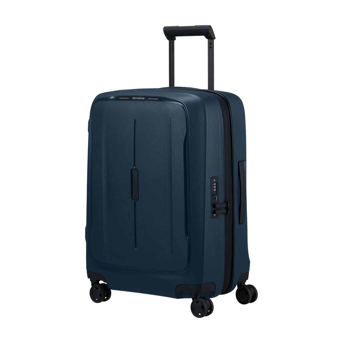 Vista di tre quarti di Samsonite Essens Trolley (4 Ruote) - Midnight Blue
