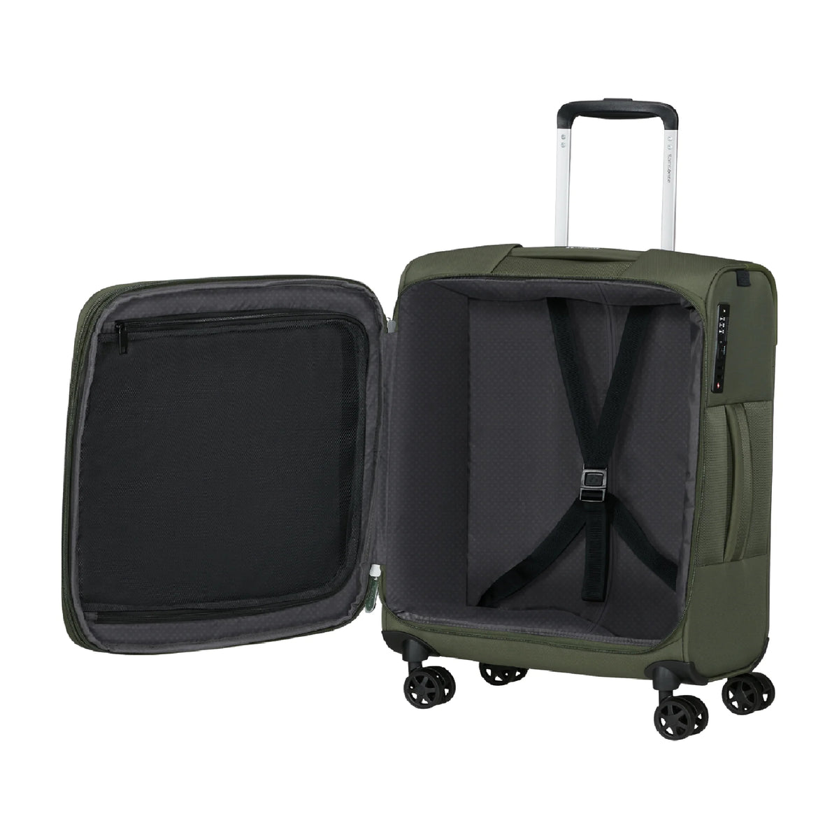 Organizzazione interna e scomparti di Samsonite Gotwist Trolley (4 Ruote) - Verde