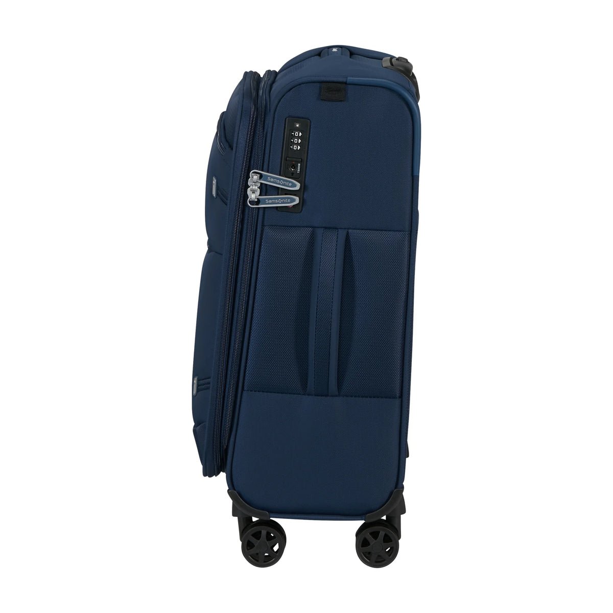 Dettaglio laterale e fondo di Samsonite Gotwist Trolley (4 Ruote) - Navy Blue