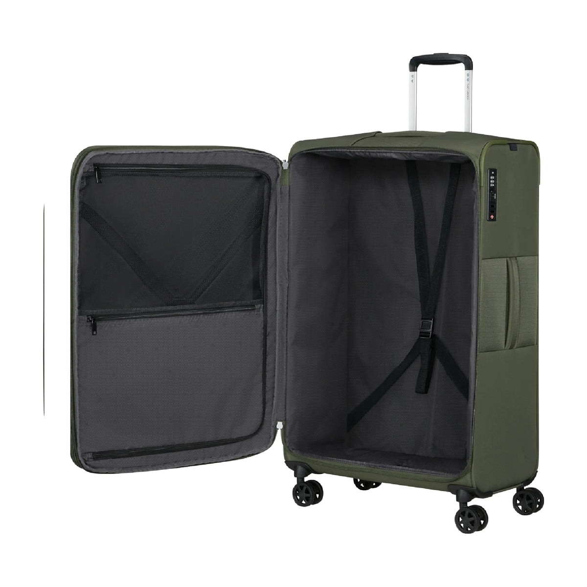 Organizzazione interna e scomparti di Samsonite Gotwist Trolley (4 Ruote) - Verde
