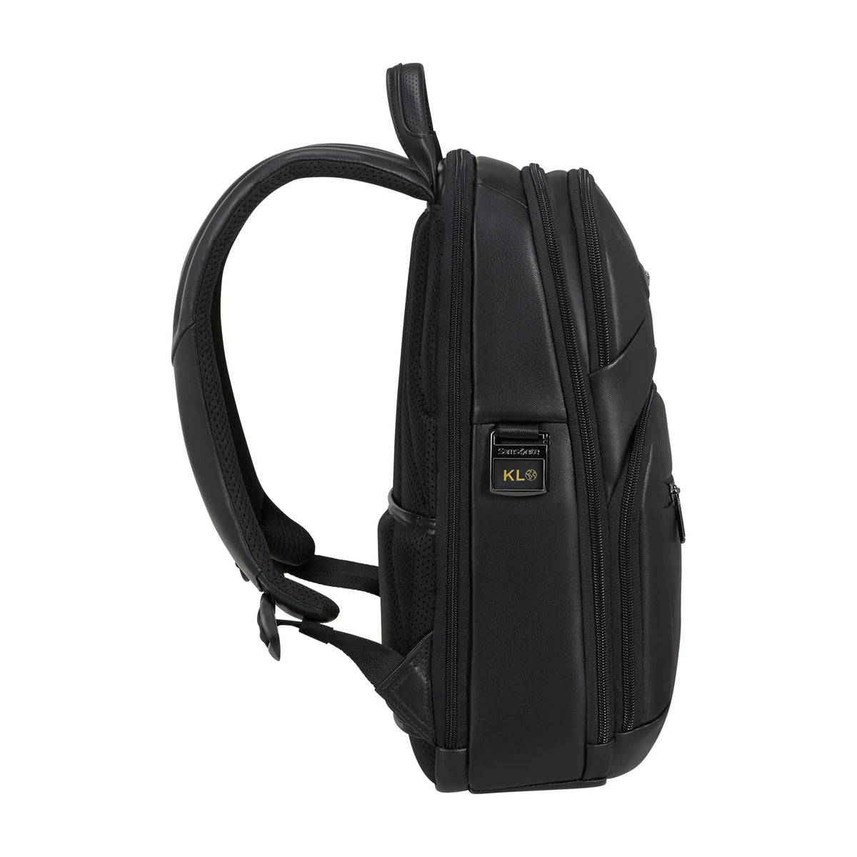 Dettaglio laterale e fondo di Samsonite Pro-Dlx 6 Leather Zaino - Nero
