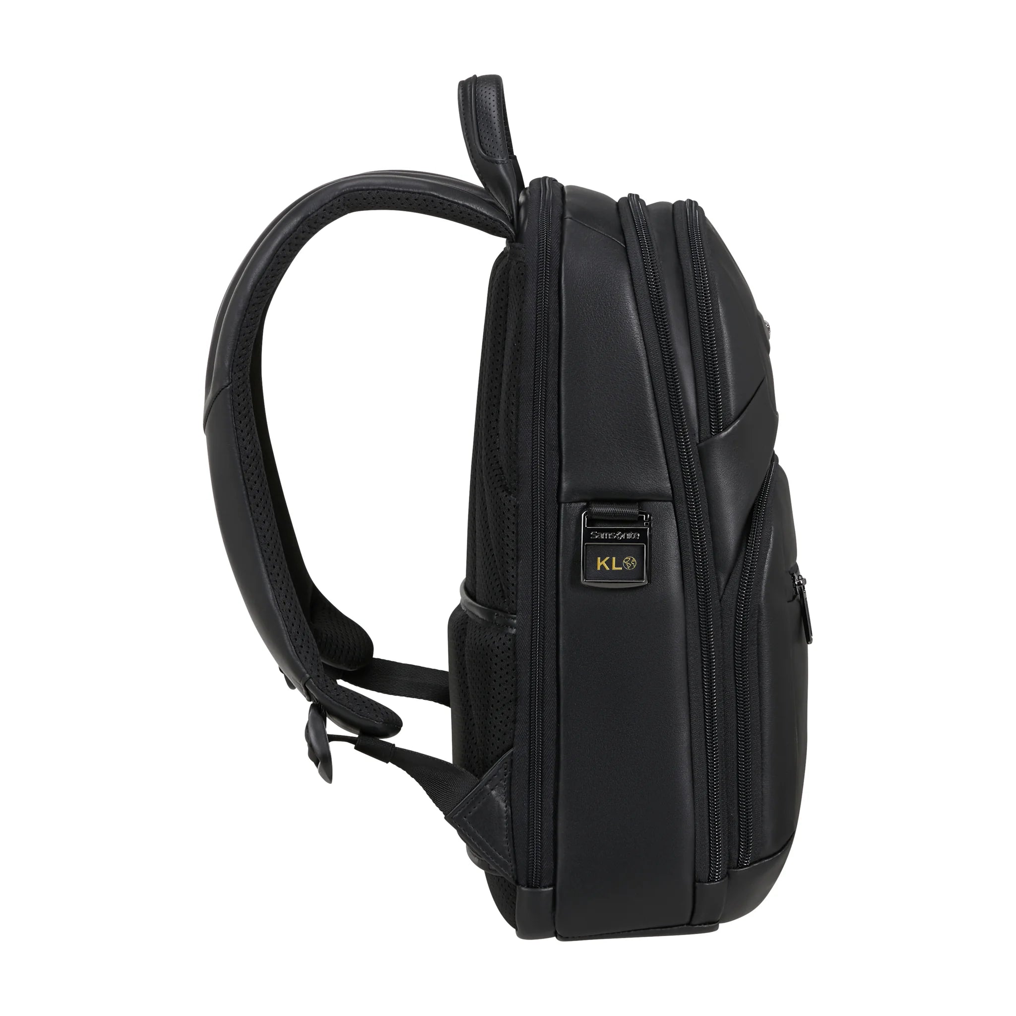 Dettaglio laterale e fondo di Samsonite Pro-Dlx 6 Leather Zaino - Nero