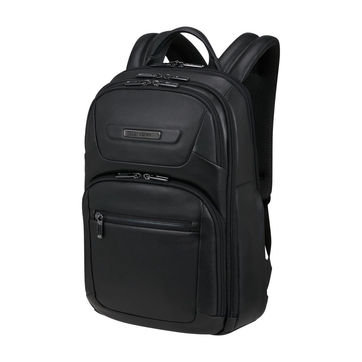 Vista di tre quarti di Samsonite Pro-Dlx 6 Leather Zaino - Nero