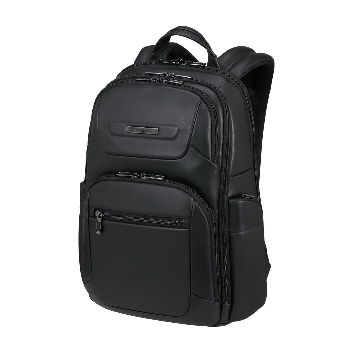 Vista di tre quarti di Samsonite Pro-Dlx 6 Leather Zaino - Nero