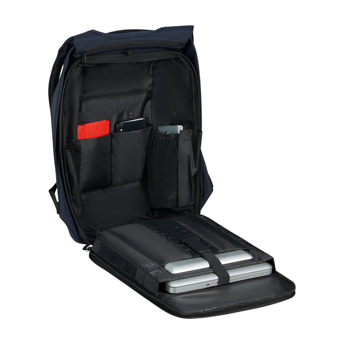 Organizzazione interna e scomparti di Samsonite Securipak 2.0 Zaino - Dark Blue