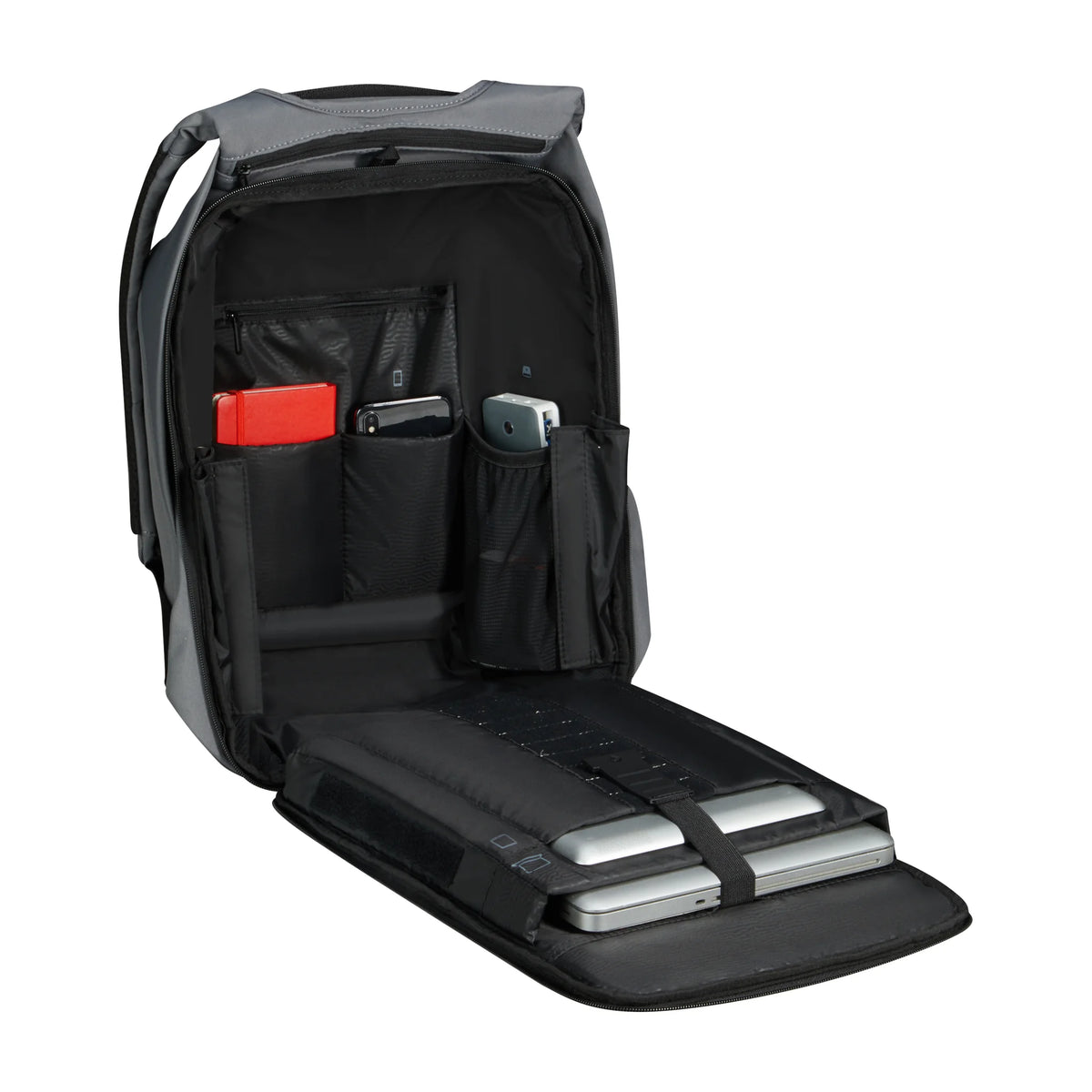 Organizzazione interna e scomparti di Samsonite Securipak 2.0 Zaino - Grigio