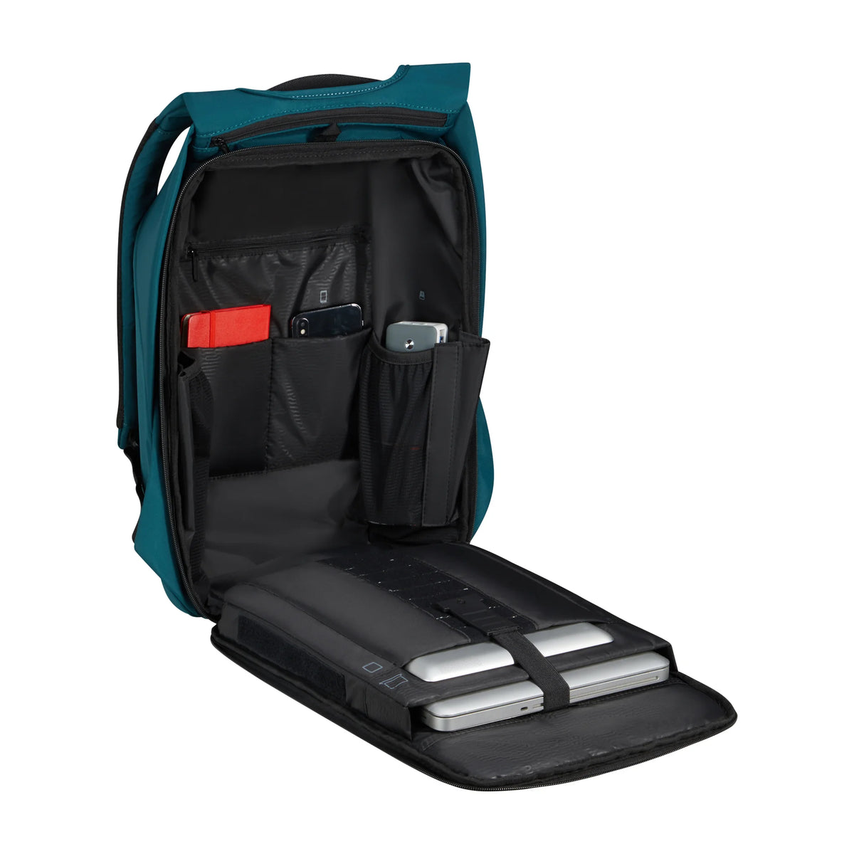 Organizzazione interna e scomparti di Samsonite Securipak 2.0 Zaino - Petrol