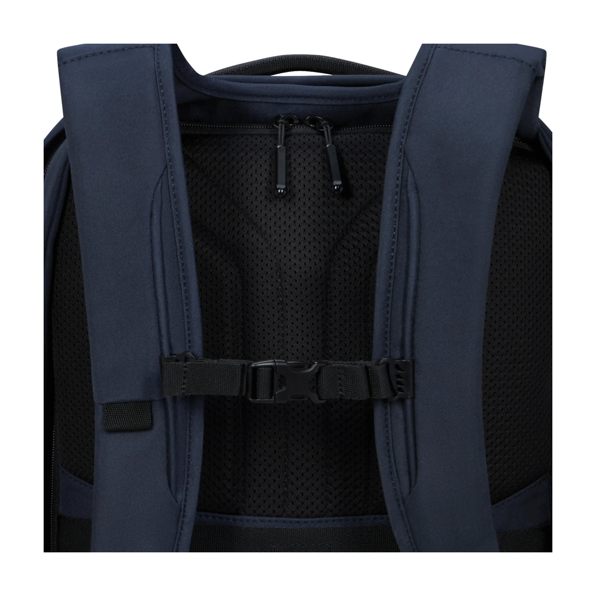 Dettaglio finiture e hardware di Samsonite Securipak 2.0 Zaino - Dark Blue