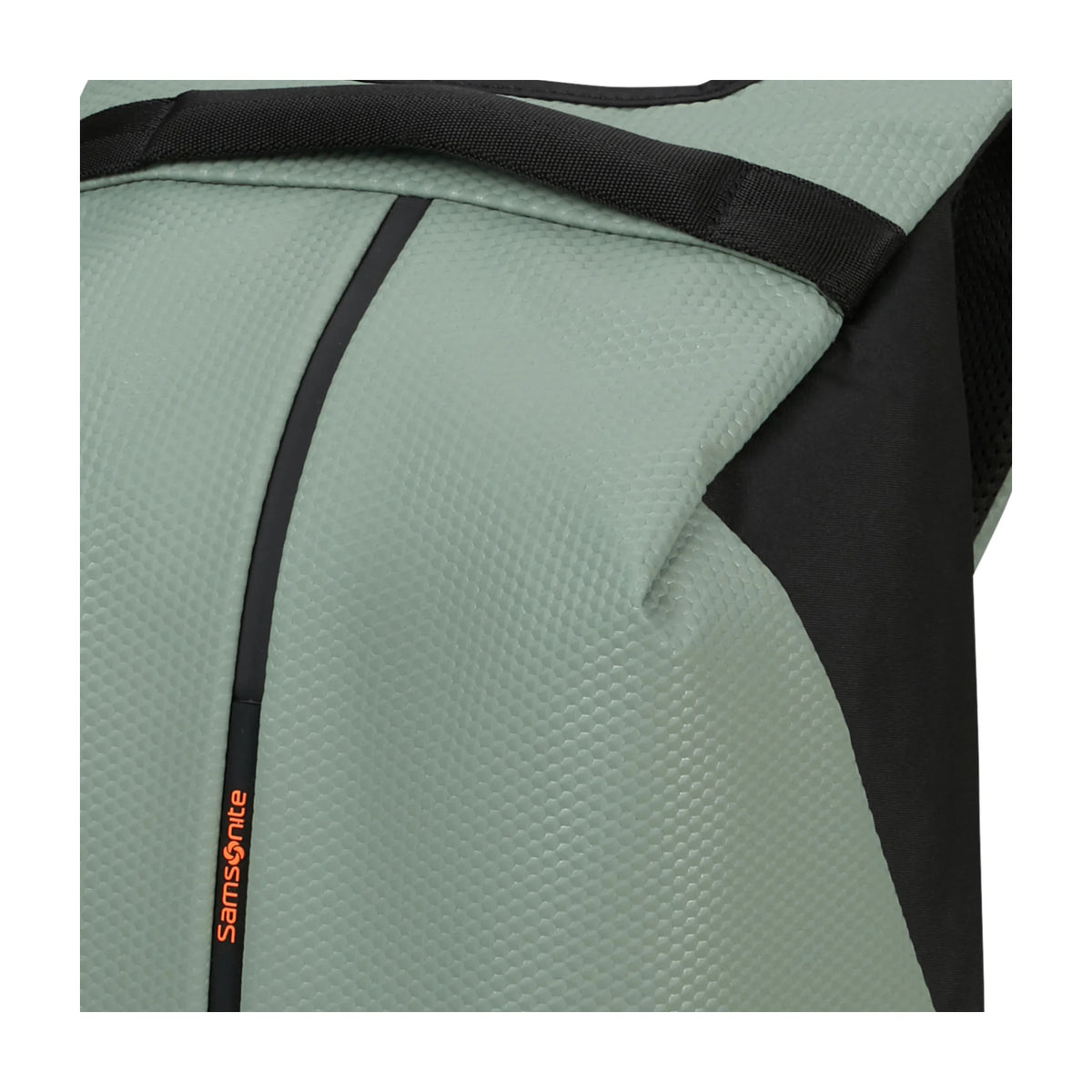 Dettaglio finiture e hardware di Samsonite Securipak 2.0 Zaino - Light Sage