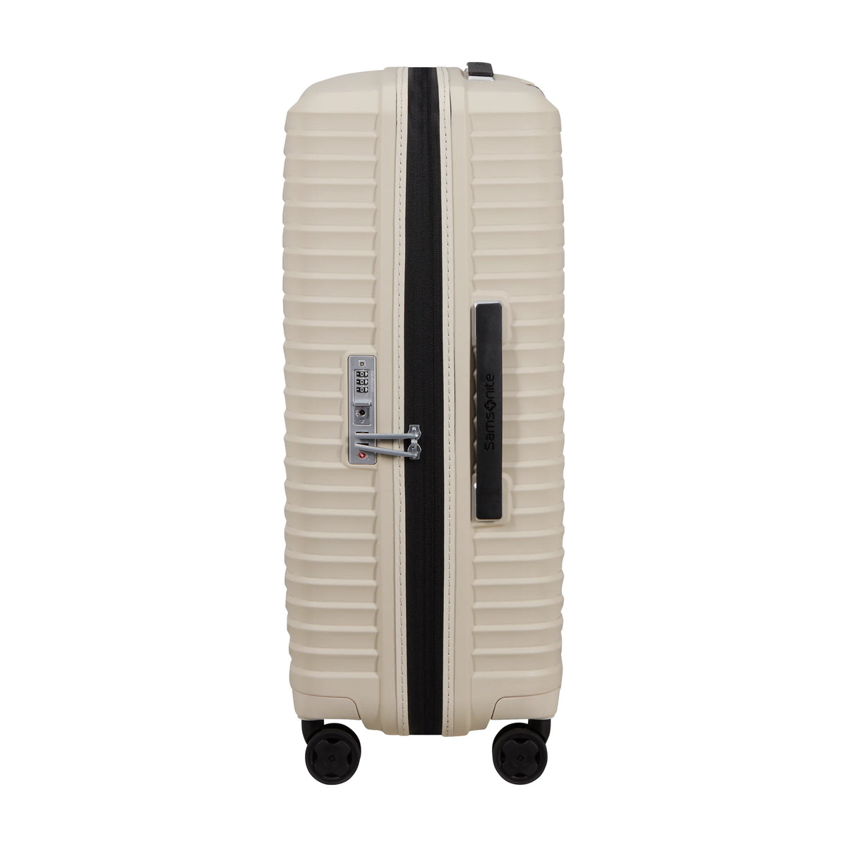 Dettaglio laterale e fondo di Samsonite Upscape Trolley (4 Ruote) - Sandstone