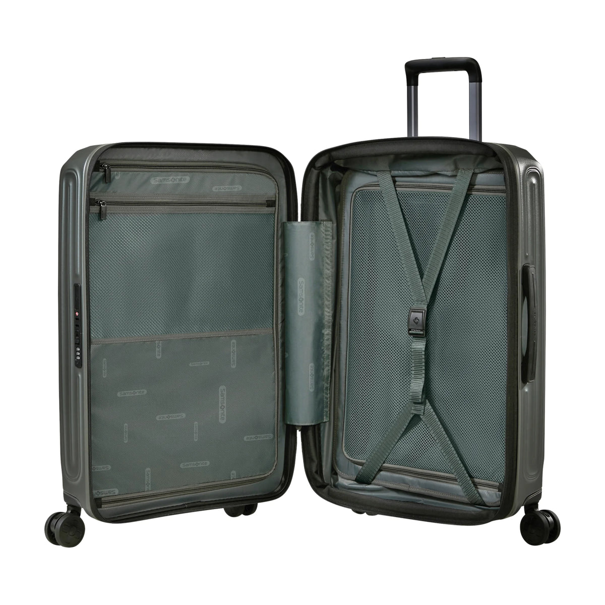 Organizzazione interna e scomparti di Samsonite 2Wander Trolley (4 Ruote) - Matt Sage Khaki