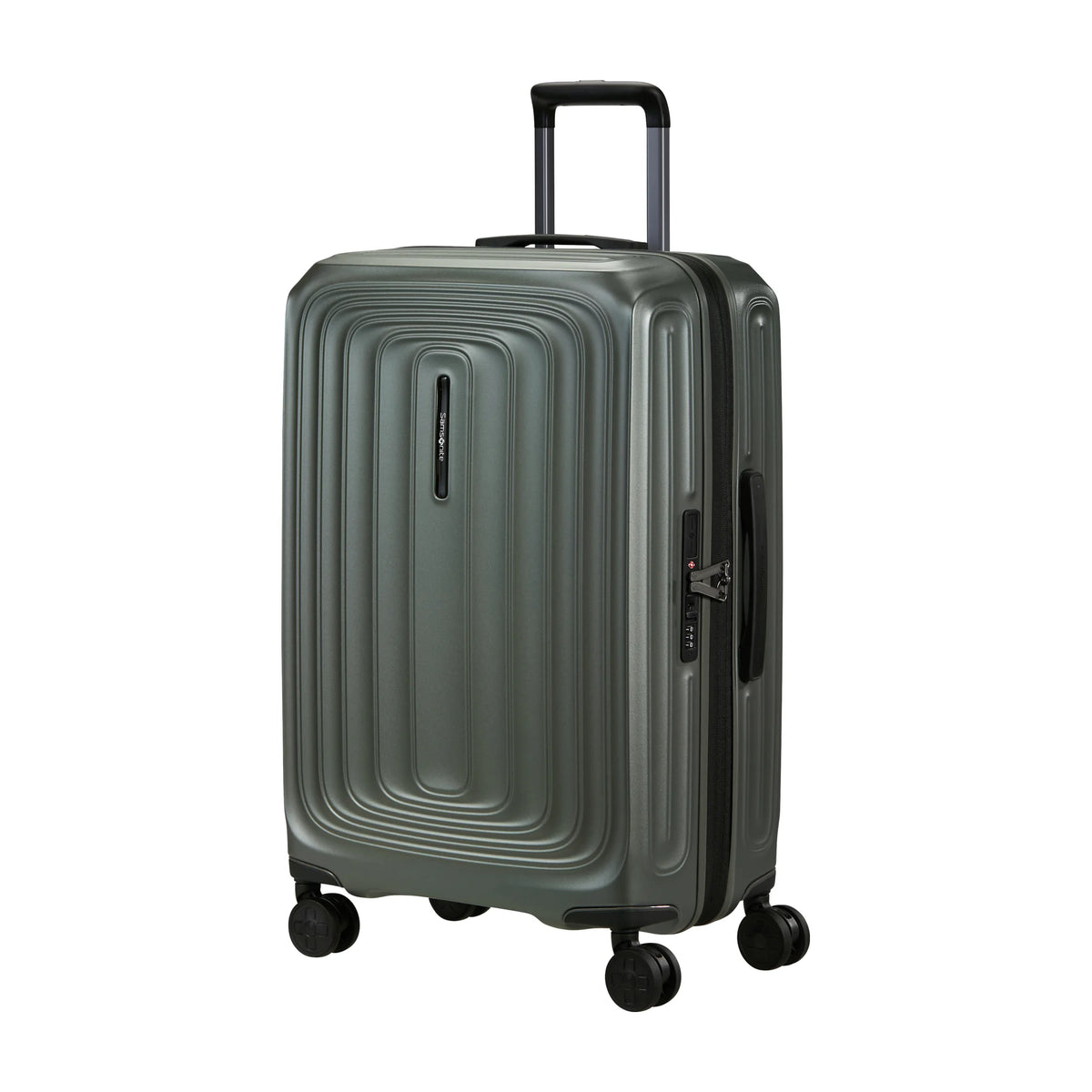 Vista di tre quarti di Samsonite 2Wander Trolley (4 Ruote) - Matt Sage Khaki