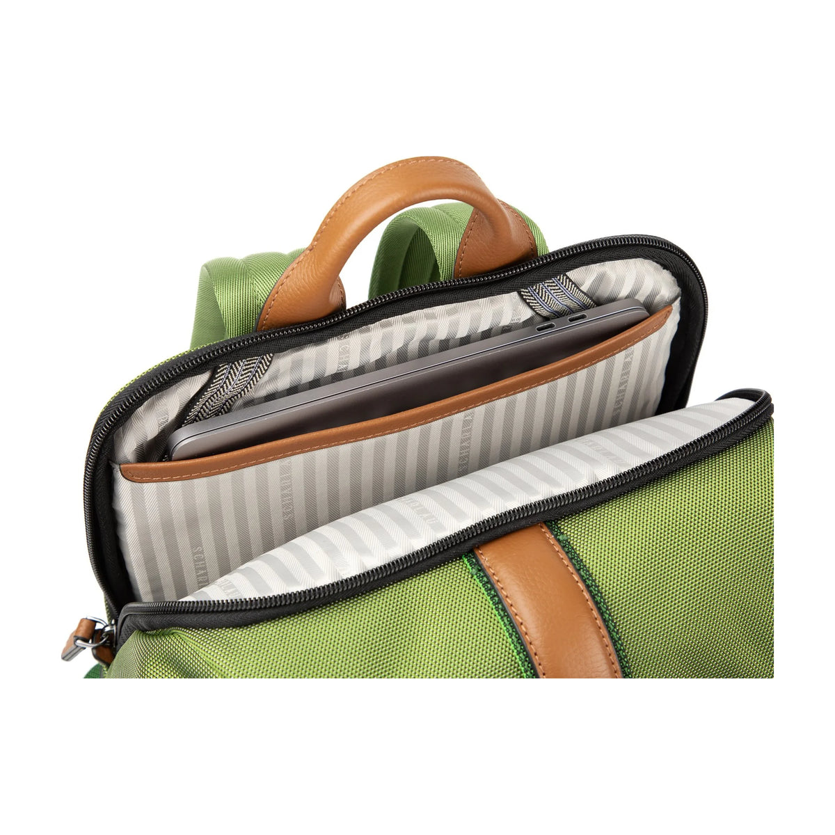 Elementi e accessori inclusi in DRAGON LADY - Scharlau First Class Zaino Business - Verde
