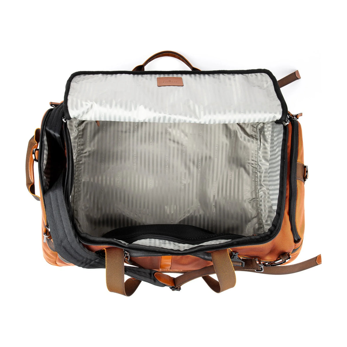 Organizzazione interna e scomparti di PEACEMAKER - Scharlau First Class Zaino da Viaggio e Underseat - Arancia