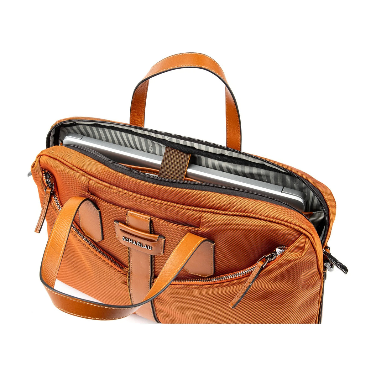 Elementi e accessori inclusi in SUPER JUMBO - Scharlau First Class Borsa Lavoro - Arancia